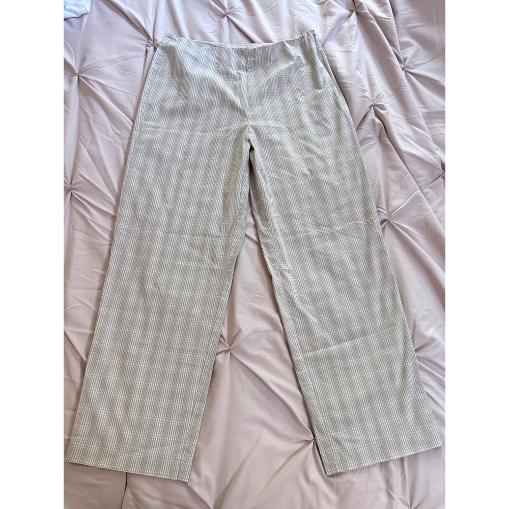 Brooks Brothers Tan Gingham Side Zip Lightweight Vacation Pants Womens 4